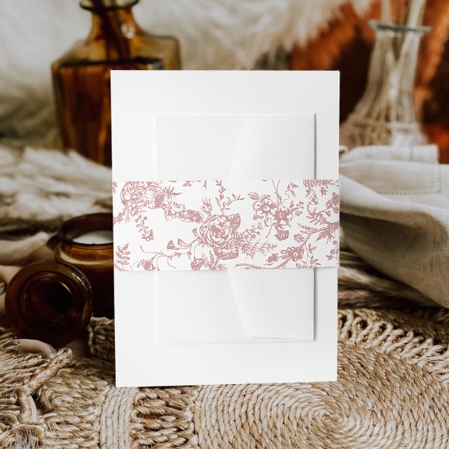 Viktorianische Dusty Pink French Garden Blume Hoch Einladungsbanderole (Von Creator hochgeladen)