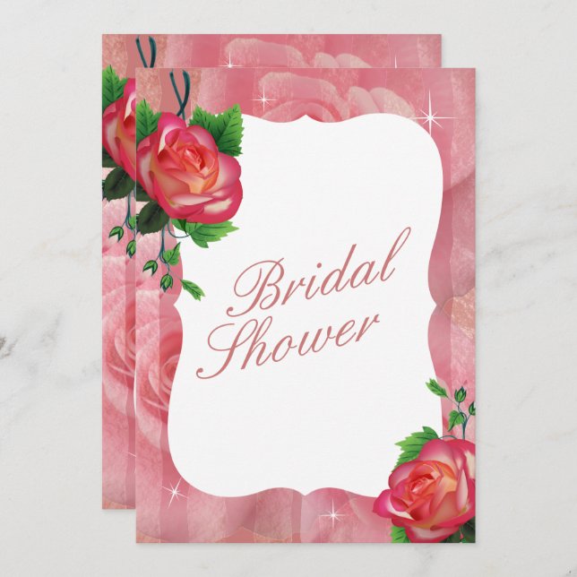 Viktorianische Dusty Rose Blumenhochzeit Einladung (Vorne/Hinten)