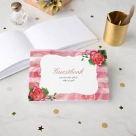 Viktorianische Dusty Rose Blumenhochzeit Gästebuch