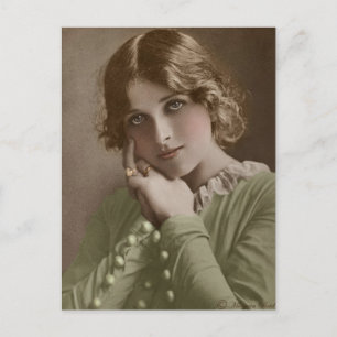 Viktorianische Edwardianische Sepia handkolorierte Postkarte