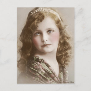 Viktorianische Edwardianische Sepia Handkolorierte Postkarte