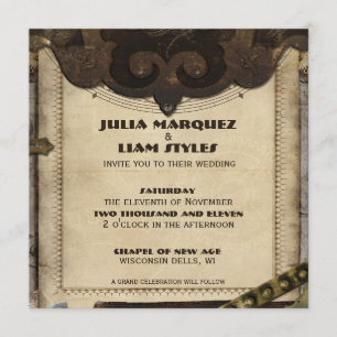 Viktorianische Einladung zur Hochzeit von Steampun