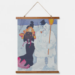 Viktorianische Elegance Wandteppich Mit Holzrahmen