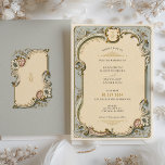 Viktorianische Elegance Wedding Invitation Card Einladung<br><div class="desc">Mit dieser Viktorianischen Elegance Wedding Invitation Card kommen Sie in die Vergangenheit zurück, ideal für Paare, die eine Touch von Königtum und Tradition für ihren besonderen Tag suchen. Die Vorderseite der Karte weist einen verzierten, barocken Rahmen mit neutralem cremefarbenem Hintergrund auf, der mit aufwändigen Scrollarbeiten in den Farbtönen Salbei, Dusky-Rose,...</div>