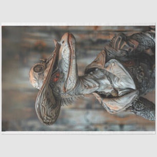 Viktorianische elegant gekleidete Alligatorentkund Seidenpapier