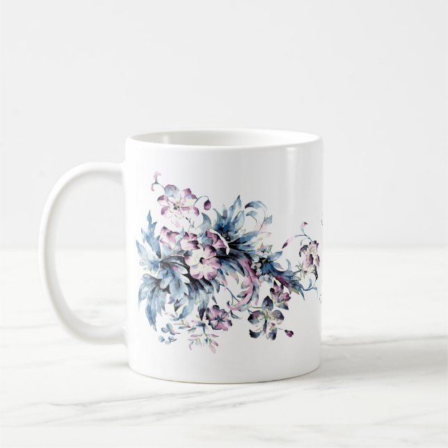Viktorianische Elegante Blume Romantisch geliebt Kaffeetasse (Links)