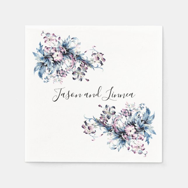 Viktorianische Elegante Blume Romantisch geliebt Serviette (Vorderseite)