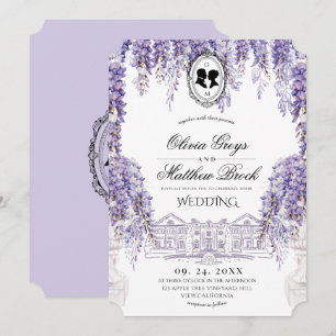 Viktorianische elegante Floralien Regency-Hochzeit Einladung