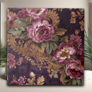 Viktorianische elegante Spitze lila Rosen Fliese