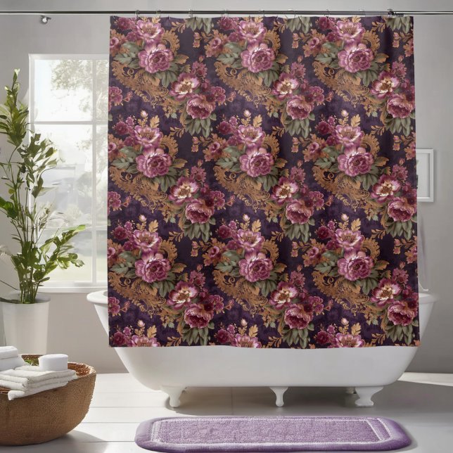 Viktorianische elegante Spitzen Lila Rose Duschvorhang (Von Creator hochgeladen)