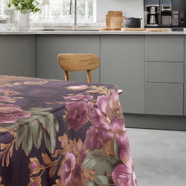 Viktorianische elegante Spitzen Lila Rose Tischdecke (Von Creator hochgeladen)