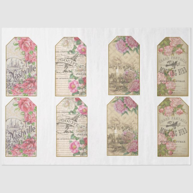 Viktorianische Emphemera-Serie Design 28 Seidenpapier (Vorderseite)