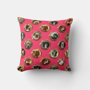 VIKTORIANISCHE ENAMELS/MINIATURHUNDERPORTRAS Pink Kissen