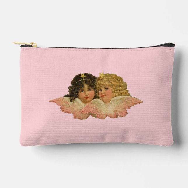 Viktorianische Engel Rosa Zubehörtasche (Vorderseite)