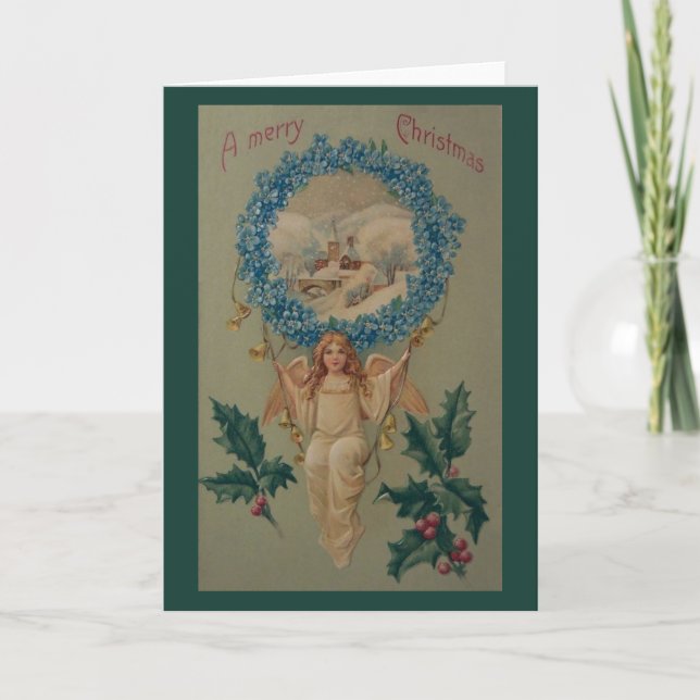 Viktorianische Engel Weihnachtskarte Feiertagskarte (Vorderseite)