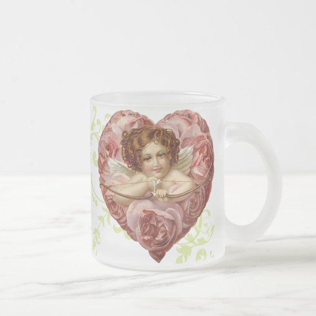 Viktorianische Engelvalentines-Tasse Mattglastasse (Rechts)