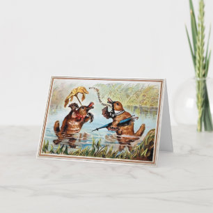 Viktorianische Enten Weihnachtskarte Feiertagskarte