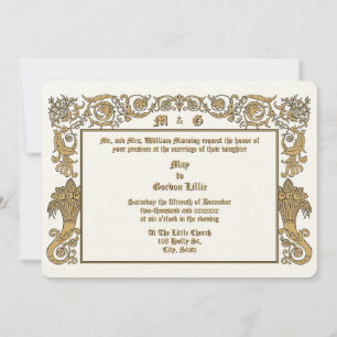 Viktorianische Epoche 1890 Cornucopias Foliage Einladung