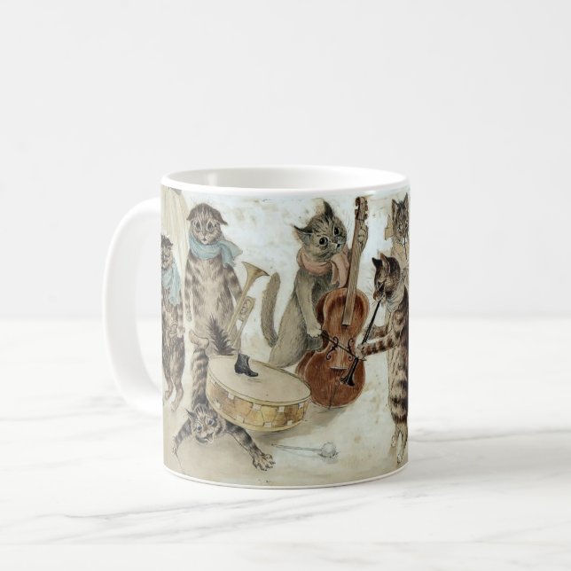 Viktorianische Era Caroling Cats von Louis Wain Ho Kaffeetasse (Vorderseite Links)