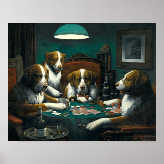 Viktorianische Era Hunde Poker von Coolidge Poster (Vorne)