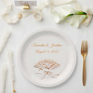 Viktorianische Fan Themed Katholic Wedding Paper T Pappteller