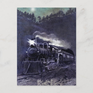 Viktorianische Färbung - Dampfzug Motor Postkarte