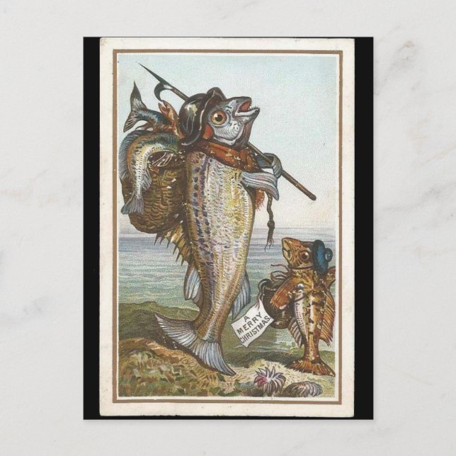 Viktorianische Faschingszeit Feiertagspostkarte (Vorderseite)