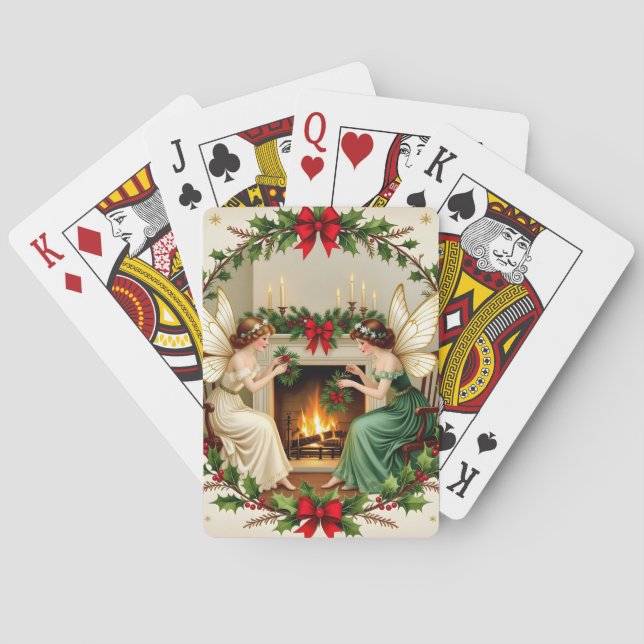 Viktorianische Feen Weihnachtsgeist Spielkarten (Rückseite)