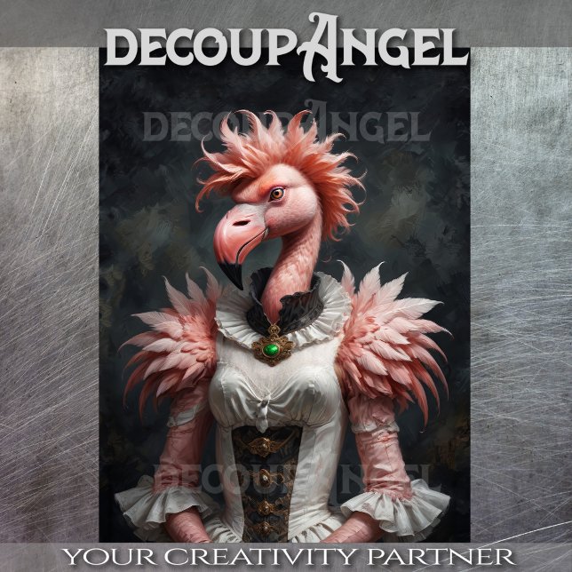 Viktorianische Flamingo-Decoupage- Seidenpapier (Von Creator hochgeladen)