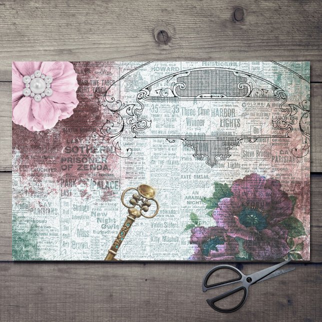 Viktorianische florale Ephemera Dekoupage Seidenpapier (Von Creator hochgeladen)