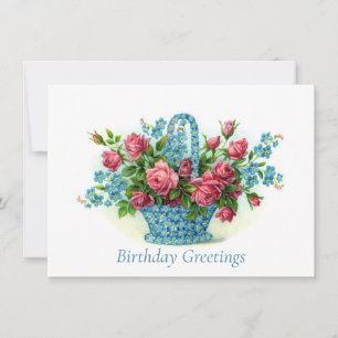 Viktorianische florale Geburtstagsgrüße Postkarte