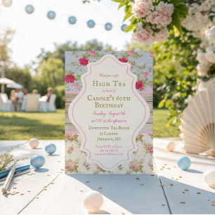 Viktorianische florale shabby-chicke Party-Einladu Einladung