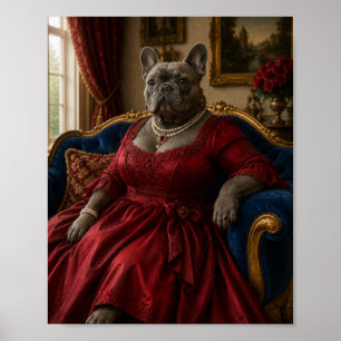 Viktorianische Französische Bulldogge Herzogin Por Poster
