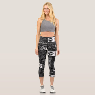 viktorianische französische Zeitung Capri Leggings