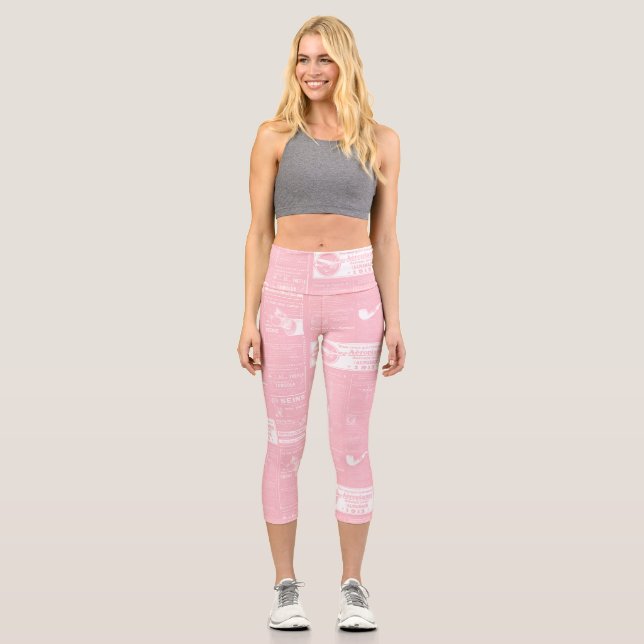 viktorianische französische Zeitung Capri Leggings (Vorderseite)