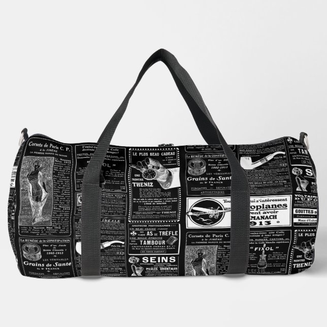 viktorianische französische Zeitung Duffle Bag (Vorderseite)