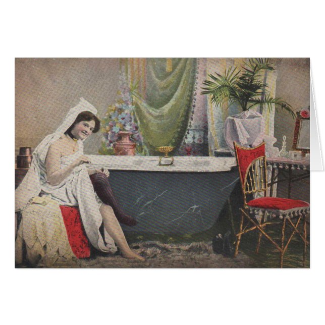 Viktorianische Frau badet Badewanne (Vorderseite (Horizontal))