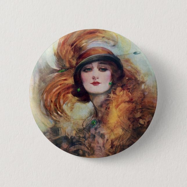 Viktorianische Frau Button (Vorderseite)