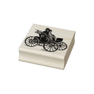 Viktorianische Frau Carriage Wagon Art Gummistempel