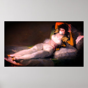 Viktorianische Frau in der Renaissancemaske Poster