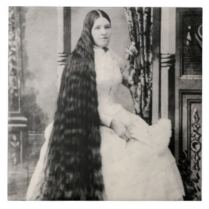 Viktorianische Frau mit langen Haaren Fliese