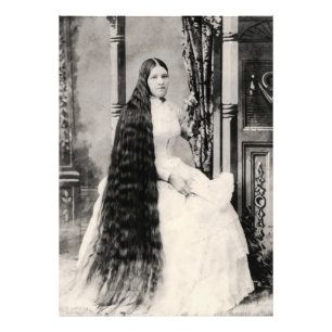 Viktorianische Frau mit langen Haaren Fotodruck
