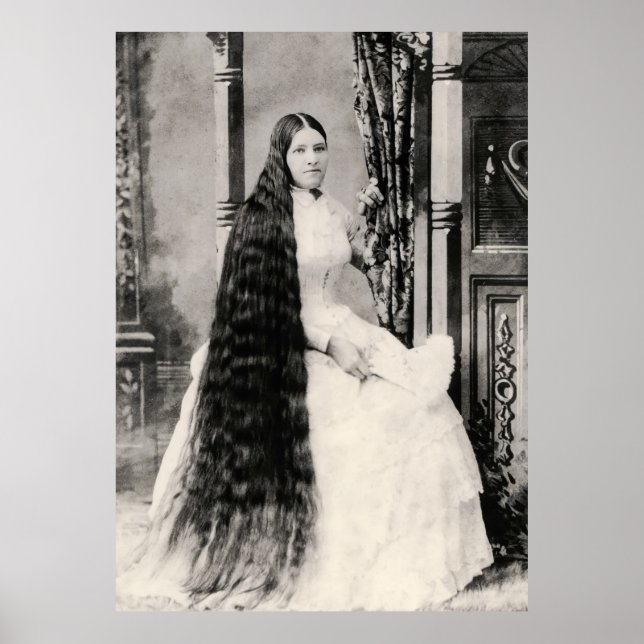 Viktorianische Frau mit langer Haare Poster (Vorne)