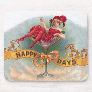 Viktorianische Frau roter Champagner glücklich Mousepad