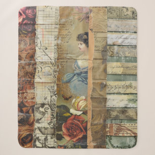 Viktorianische Frau Sepia Vintage Collage Sherpadecke