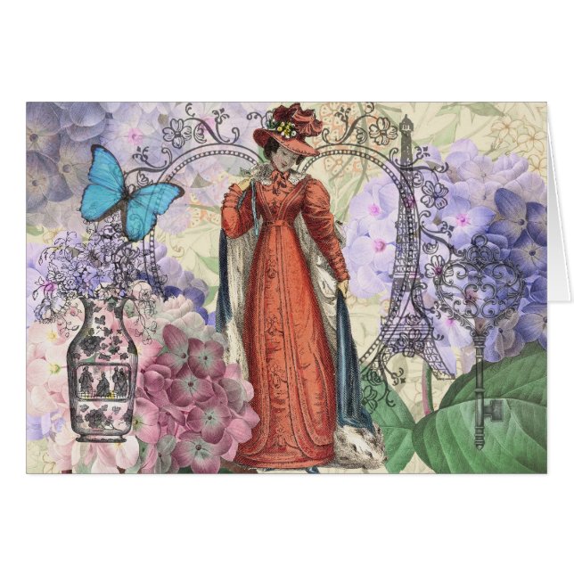 Viktorianische Frauen in rot-farbiger Mode (Vorderseite (Horizontal))