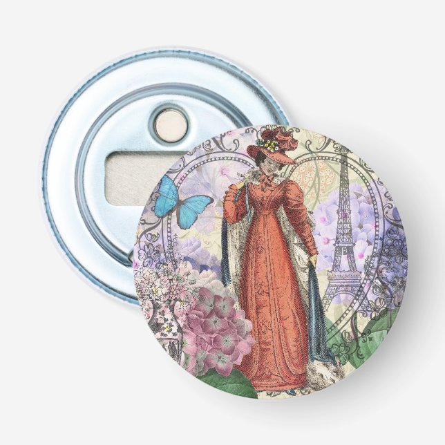 Viktorianische Frauen in rot-farbiger Mode Flaschenöffner (Vorderseite)