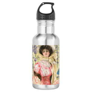 Viktorianische Frauenregal in Rosa Edelstahlflasche