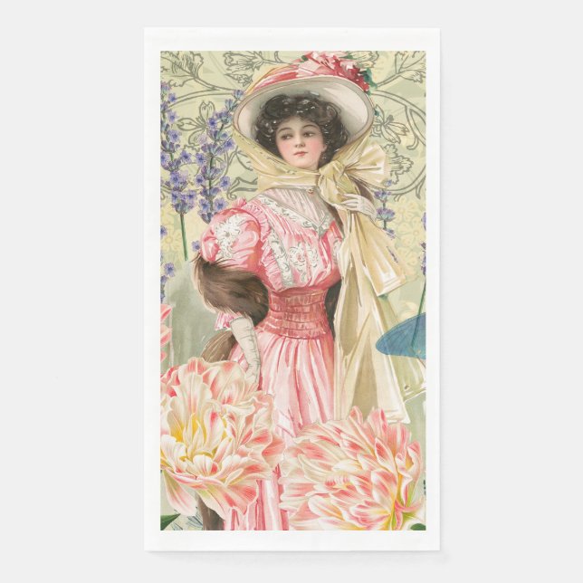 Viktorianische Frauenregal in Rosa Serviette (Vorderseite)