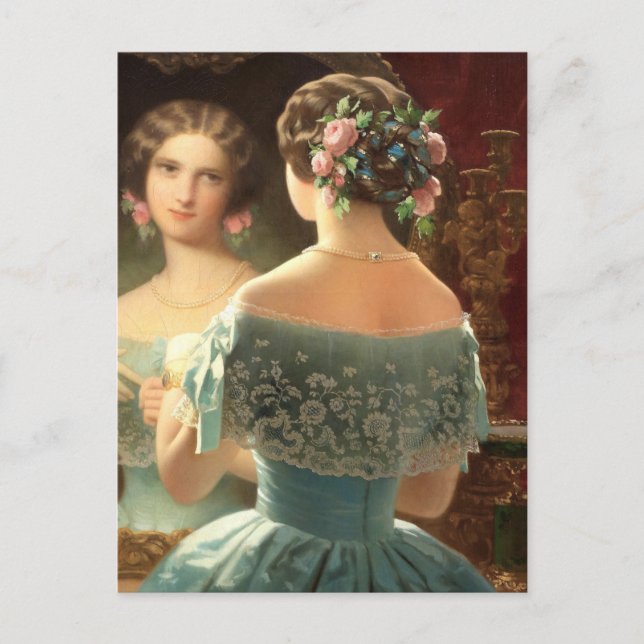 Viktorianische Frauenspiegel auf Postkarte, Papier Postkarte (Vorderseite)